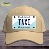 Taxi Rhode Island State Novelty License Plate Hat Cotton / Khaki