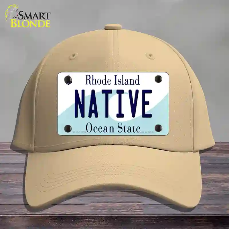 Native Rhode Island State Novelty License Plate Hat Cotton / Khaki