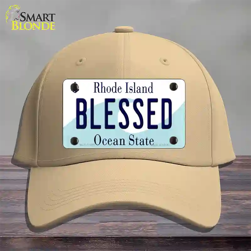 Blessed Rhode Island State Novelty License Plate Hat Cotton / Khaki