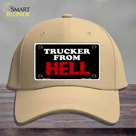 Mesh From Hell Novelty License Plate Hat Cotton / Khaki