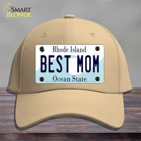 Best Mom Rhode Island State Novelty License Plate Hat Cotton / Khaki