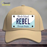 Rebel Rhode Island State Novelty License Plate Hat Cotton / Khaki