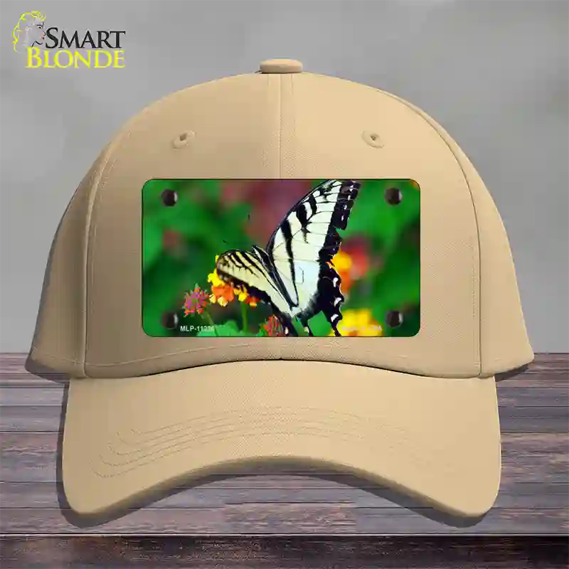 Butterfly Black and White Novelty License Plate Hat Cotton / Khaki