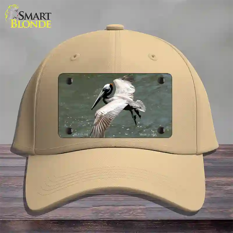 Pelican In Flight Novelty License Plate Hat Cotton / Khaki