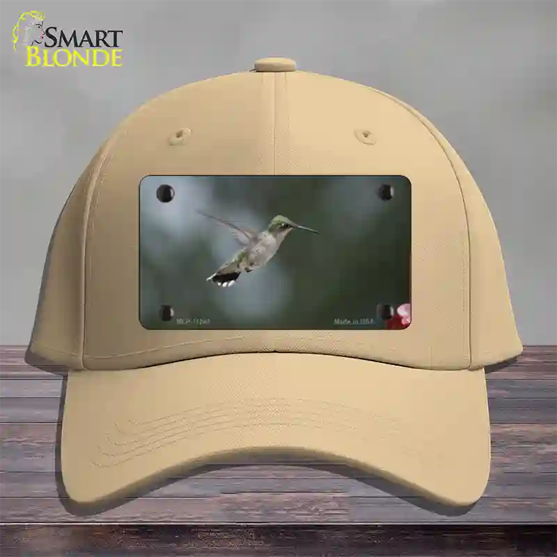 Hummingbird In Flight Novelty License Plate Hat Cotton / Khaki