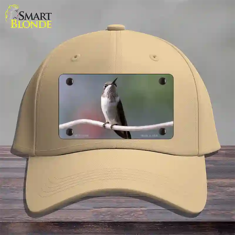 Hummingbird Perched On Branch Novelty License Plate Hat Cotton / Khaki