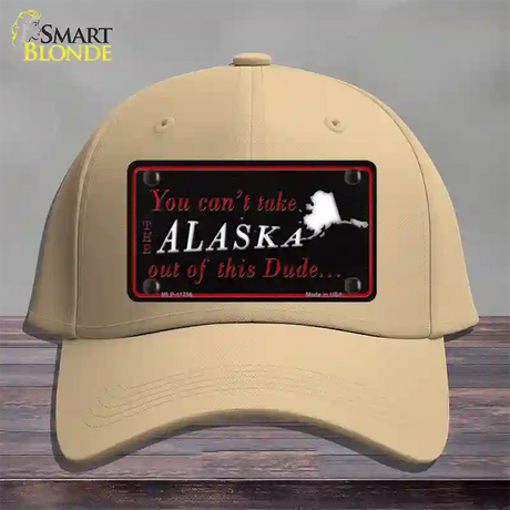 Alaska Dude Novelty License Plate Hat Cotton / Khaki