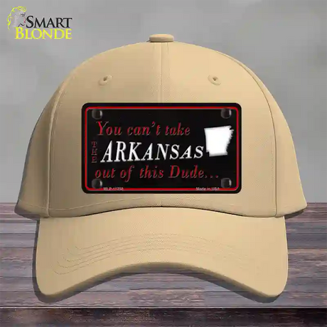 Arkansas Dude Novelty License Plate Hat Cotton / Khaki