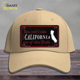 California Dude Novelty License Plate Hat Cotton / Khaki