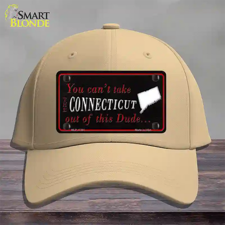 Connecticut Dude Novelty License Plate Hat Cotton / Khaki