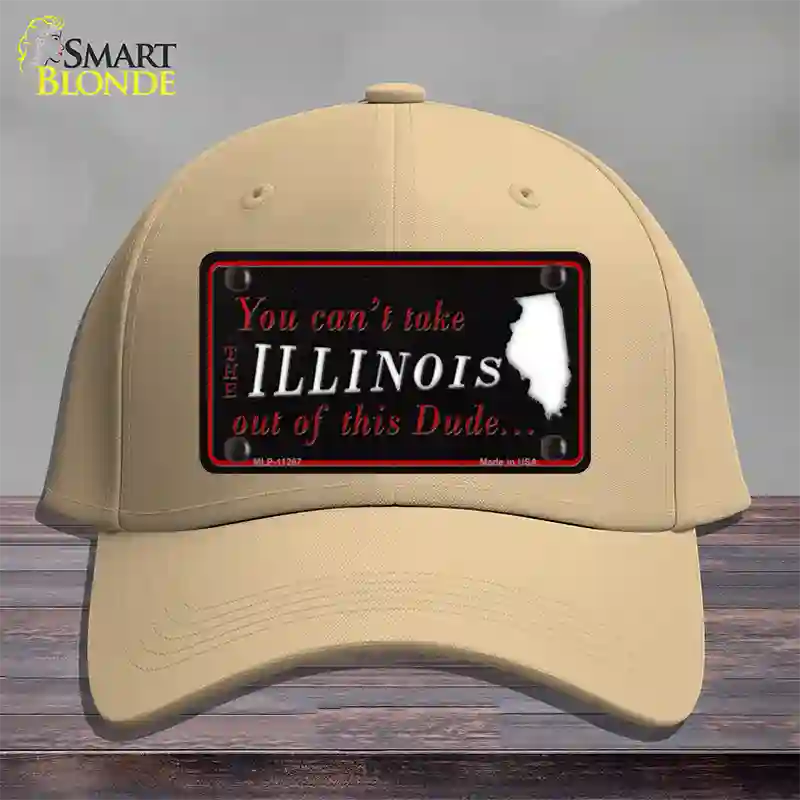 Illinois Dude Novelty License Plate Hat Cotton / Khaki