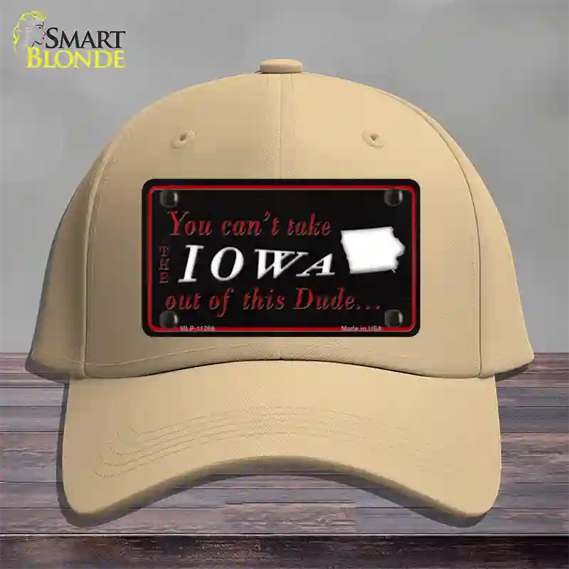 Iowa Dude Novelty License Plate Hat Cotton / Khaki