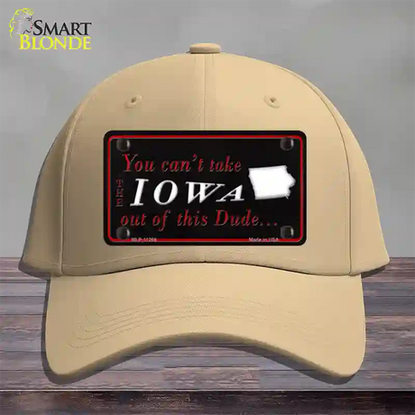 Iowa Dude Novelty License Plate Hat Cotton / Khaki