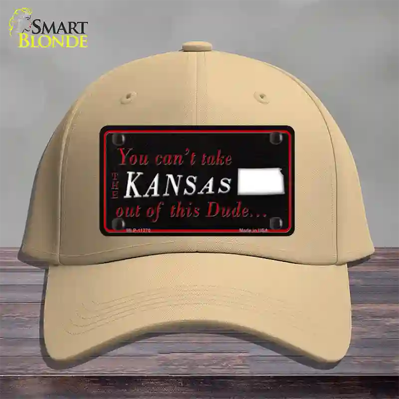 Kansas Dude Novelty License Plate Hat Cotton / Khaki