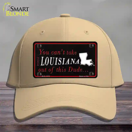 Louisiana Dude Novelty License Plate Hat Cotton / Khaki