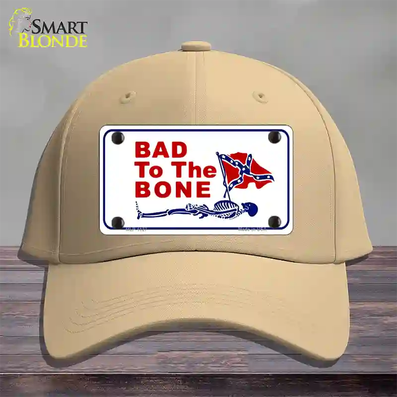 Bad To The Bone Novelty License Plate Hat Cotton / Khaki