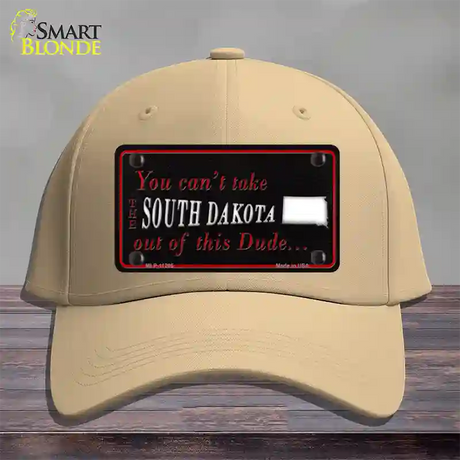 South Dakota Dude Novelty License Plate Hat Cotton / Khaki