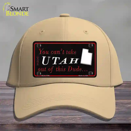 Utah Dude Novelty License Plate Hat Cotton / Khaki