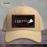 Virginia Dude Novelty License Plate Hat Cotton / Khaki