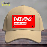 Fake News Jesus Is Dead Novelty License Plate Hat Cotton / Khaki