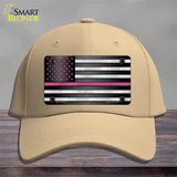 Thin Pink Line With Pink Stars Novelty License Plate Hat Cotton / Khaki