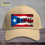 Adjuntas Puerto Rico Flag Novelty License Plate Hat Cotton / Khaki