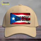 Aguas Buenas Puerto Rico Flag Novelty License Plate Hat Cotton / Khaki