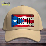 Aibonito Puerto Rico Flag Novelty License Plate Hat Cotton / Khaki