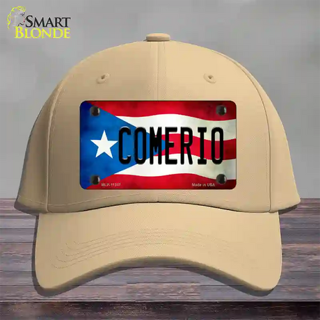 Comerio Puerto Rico Flag Novelty License Plate Hat Cotton / Khaki