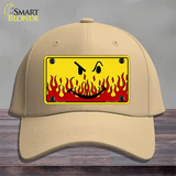 Smiley Flame Novelty License Plate Hat Cotton / Khaki