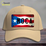 Moca Puerto Rico Flag Novelty License Plate Hat Cotton / Khaki