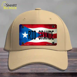 Rio Grande Puerto Rico Flag Novelty License Plate Hat Cotton / Khaki