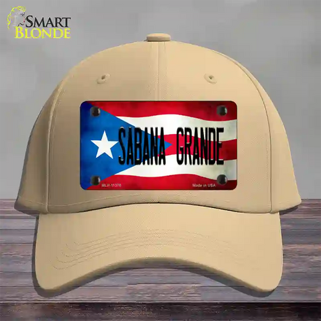 Sabana Grande Puerto Rico Flag Novelty License Plate Hat Cotton / Khaki