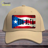 Toa Alta Puerto Rico Flag Novelty License Plate Hat Cotton / Khaki