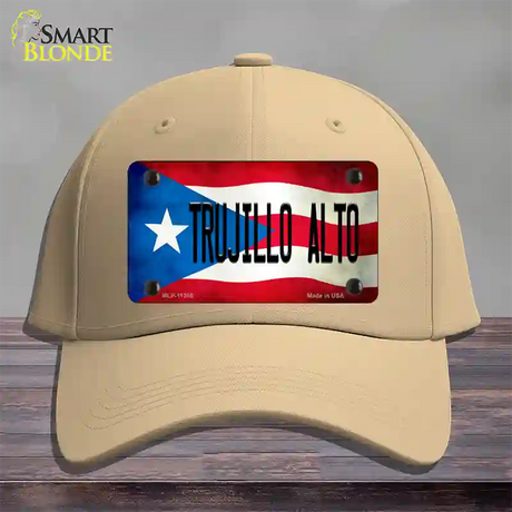 Trujillo Alto Puerto Rico Flag Novelty License Plate Hat Cotton / Khaki