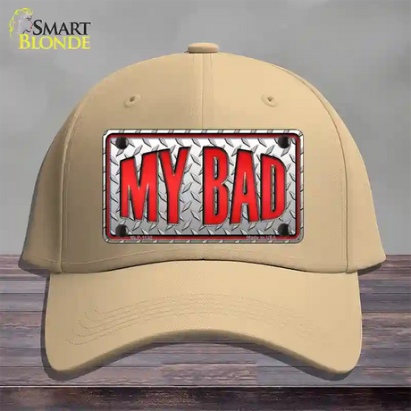 My Bad Novelty License Plate Hat Cotton / Khaki