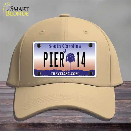 Pier 14 South Carolina Novelty License Plate Hat Cotton / Khaki