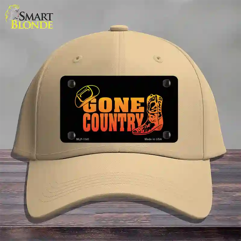 Gone Country Novelty License Plate Hat Cotton / Khaki