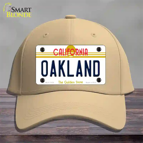 Oakland California Novelty License Plate Hat Cotton / Khaki