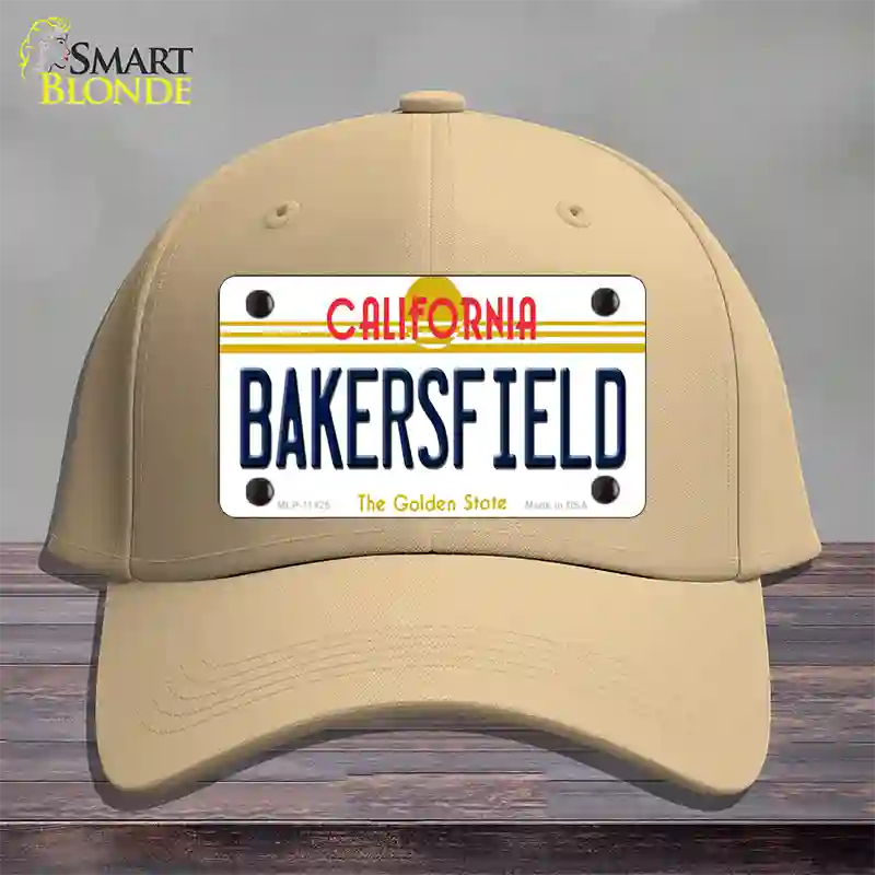 Bakersfield California Novelty License Plate Hat Cotton / Khaki