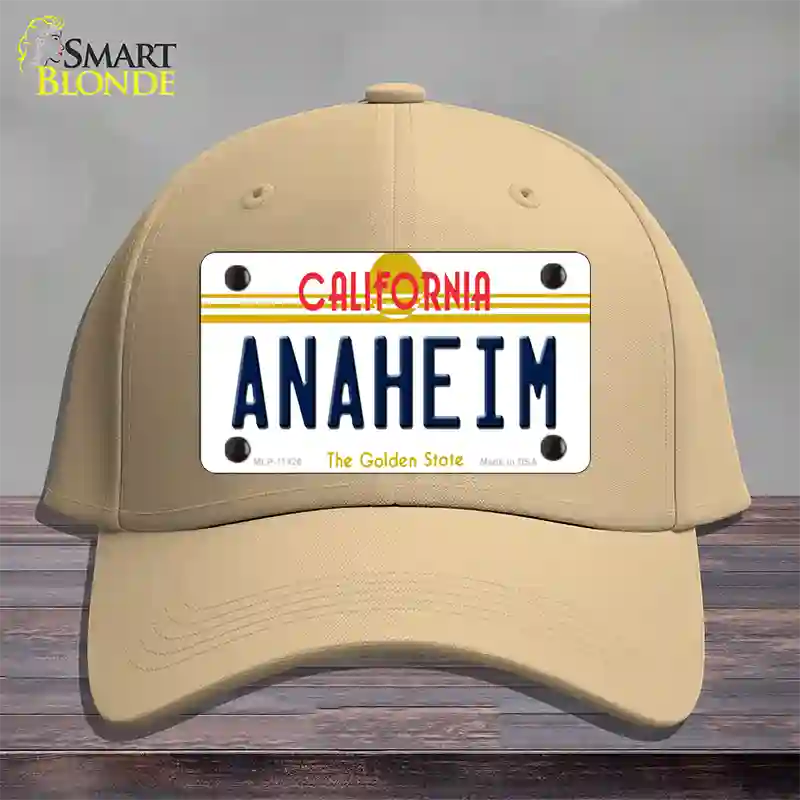 Anaheim California Novelty License Plate Hat Cotton / Khaki