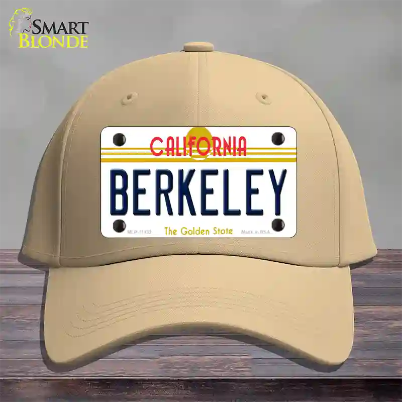 Berkeley California Novelty License Plate Hat Cotton / Khaki