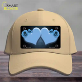 Hearts Over Roses In Light Blue Novelty License Plate Hat Cotton / Khaki