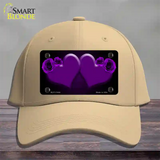 Hearts Over Roses In Purple Novelty License Plate Hat Cotton / Khaki