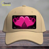 Hearts Over Roses In Pink Novelty License Plate Hat Cotton / Khaki