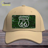 Route 66 Green Brick Wall Novelty License Plate Hat Cotton / Khaki