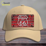 Route 66 Red Brick Wall Novelty License Plate Hat Cotton / Khaki