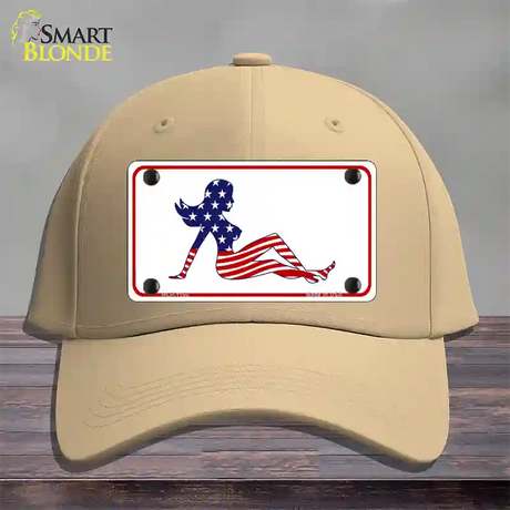 American Mud Flap Girl Novelty License Plate Hat Cotton / Khaki