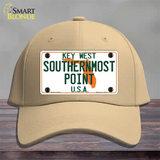 Key West Southernmost Point Novelty License Plate Hat Cotton / Khaki