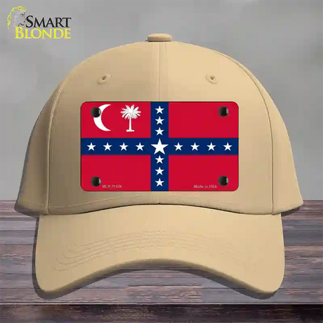 South Carolina Sovereignty Flag Novelty License Plate Hat Cotton / Khaki